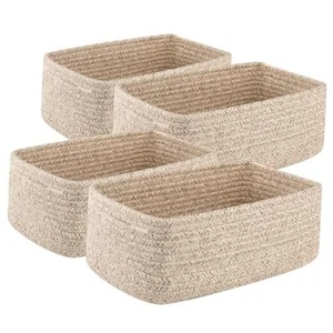 4 Pack Small Storage Shelf Baskets for 11.81''Lx7.87''Wx4.72''H' Brown - Picture 1 of 8