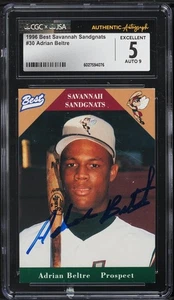 1996 BEST SAVANNAH SANDGNATS ROOKIE AUTO #30 ADRIAN BELTRE XRC #/750 CGC 5 JSA 9 - Picture 1 of 2