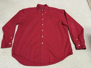 Ralph Lauren Polo Long Sleeve Dress Shirt Men’s Xl Red - Picture 1 of 7