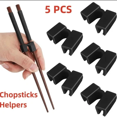 5PCS Reusable Chopstick Helper Trainer Set for Kids & Adults Beginners - NEW - Image 1 of 4