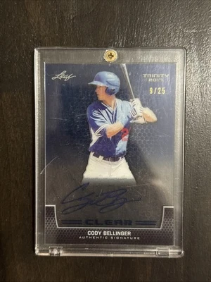 2017 Leaf Trinity Blue Clear Cody Bellinger Auto #’d /25 Autograph Rookie SSP - Image 1 of 2