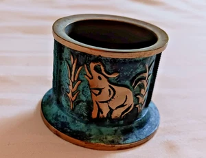 Portacandele in ottone con elefante e cammello - Foto 1 di 12