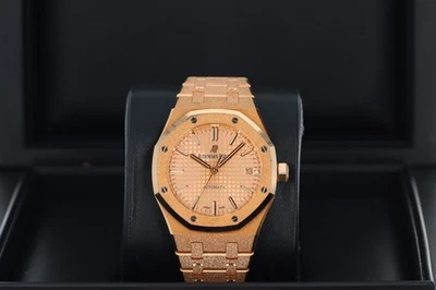 Audemars Piguet Royal Oak 37 mm automático oro rosa esmerilado 15454OR.GG.1259OR.03 Foto 1 de 4