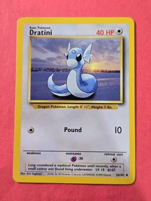 1999 Pokemon Base Unlimited #26 Dratini, UC, NF/H, cds1 - Image 1 of 3