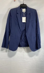 Joie Womens Blue Solid Linen Classic Blazer NWT Spring Cotton Lined Size 6 - Picture 1 of 7