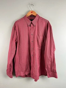 Vintage Eddie Bauer Mens 2XL Red Grid Wrinkle Resistant Button Down Shirt Cotton - Picture 1 of 8