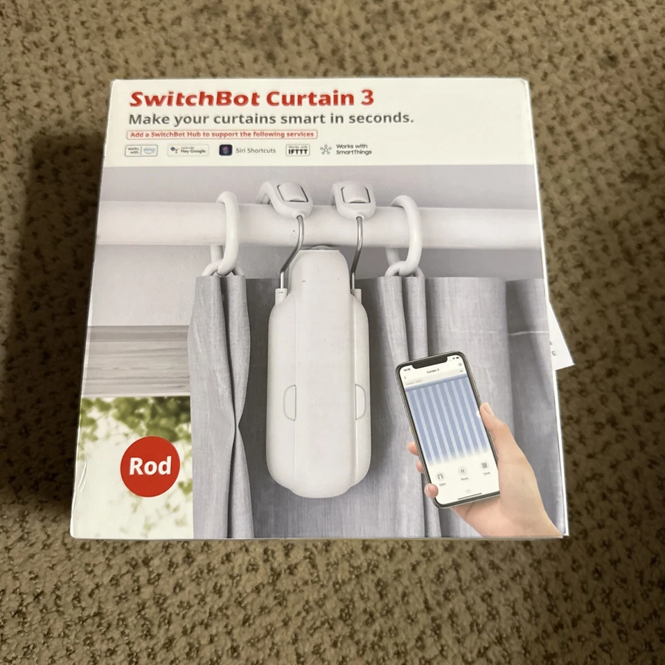 SwitchBot Cortina 3 Varillas Abridor de Cortinas Automático Bluetooth Control Remoto Inteligente Foto 1 de 1
