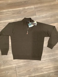 NWT MARBAS BROWN Extra Fine Merino Wool Sweater S - Picture 1 of 5