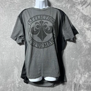 Affliction Sport Performance T-Shirt Men 3XL Gray Black Graphic Workout MMA Gym - Picture 1 of 9