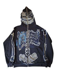 Cactus Jack Travis Scott Fragmented Skeleton Graffiti Zip Hoodie Mens Small - Picture 1 of 11