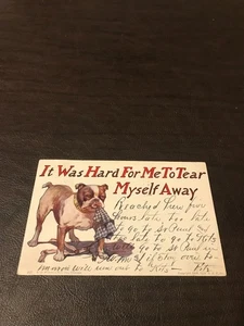 HUMOR - POSTKARTE - ES FIEL MIR SCHWER MICH ZU ZERREISSEN - DATUM GESTEMPELT 1907 - Bild 1 von 2