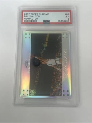 2007-08 Topps Chrome Refractor 45/999 Bill Walton #89 PSA 5 HOF POP 1 W/3 HIGHER - Image 1 of 4