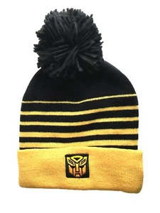 TRANSFORMERS Bumble Bee Beanie Hat Winter Woolly Bobble Hat Age 8 - 12 - Picture 1 of 1