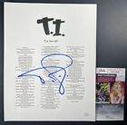 T.I. Tip Clifford Harris Signed Live Your Life Lyric Sheet Autograph Rap JSA COA