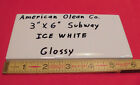12 pièces ; carreaux de métro en céramique brillante * blanc glace* par American Olean 3" X 6" NEUF