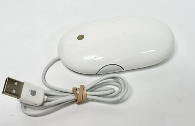 Apple A1152 White Mouse USB Wired Optical Mouse Genuine OEM - Tested & Working - Image 1 of 2