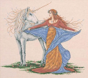 Cross Stitch Kit ~ Design Works Magical Unicorn and Lovely Maiden #DW2726 - Picture 1 of 1