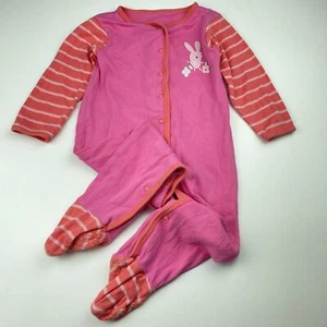 Girls size 1, Mothercare, cotton coverall / romper, rabbit, FUC - Picture 1 of 6