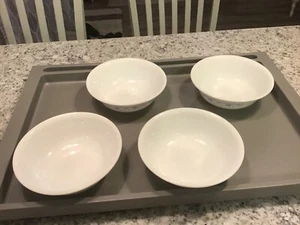 Set of 4 Corning Corelle Morning Blue Pattern Cereal/Soup Bowls 6 1/4” - Picture 1 of 5