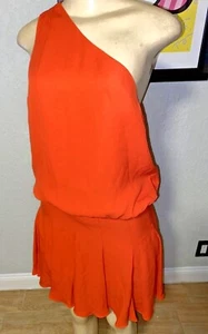 * NWT $425.00 MONIKA CHIANG 100% SILK ORANGE DRESS ONE SHOULDER SZ 8 brw - Picture 1 of 11