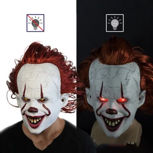 Pennywise Clown Mask Stephen King's It Chapter Two Mask W LED Eyes Halloween US - Picture 1 of 5