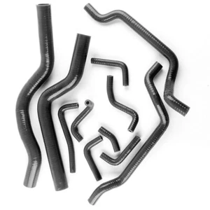 For 90-94 MITSUBISHI ECLIPSE DSM 4G63T 1G Silicone Radiator Coolant Hoses Black - Picture 1 of 5