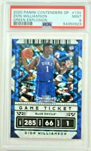 ZION WILLIAMSON 2020 Panini Contenders DP Green Explosion #13V MINT PSA 9 - Picture 1 of 3