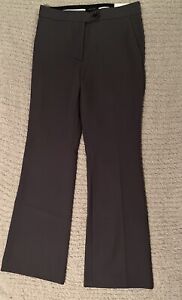 Ann Taylor Dress Pants Womens 8 High Rise Madison Slightly Flared Gray New $98