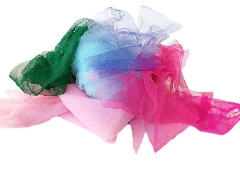 Plain Soft Tulle / Net Fabric Scraps - Sale by weight - 50 gms / 1.75oz - Image 1 of 4