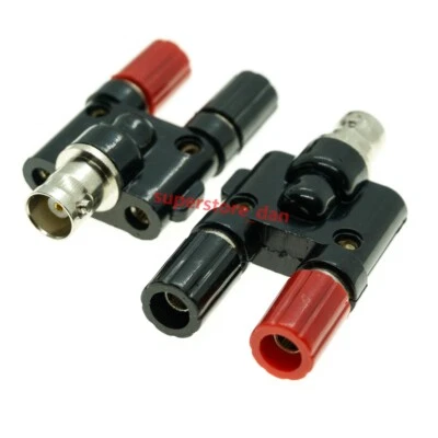 1Pcs BNC female to two dual 4mm Banana binding post jack connector Adapter - Image 1 of 4