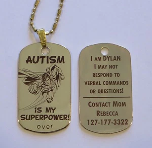 AUTISM IS MY SUPERPOWER benutzerdefiniertes ID-Warnschild - kostenlose Gravurpersonalisierung - Bild 1 von 4