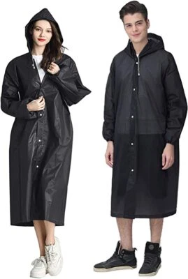 Women Men Adults Waterproof Jacket Raincoat Rain Coat Hooded Poncho Rainwear US - Image 1 of 4