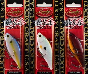 (LOT OF 3) LUCKY CRAFT LV-MAX 500 CRANKBAIT 3/4OZ LV500 MIXED COLORS H1402