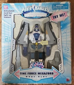 BANDAI 2000 Power Rangers Time Force Megazord Mode Blue w/Box (not working) - Picture 1 of 7