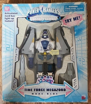 BANDAI 2000 Power Rangers Time Force Megazord Mode Blue w/Box (not working) - Image 1 of 4