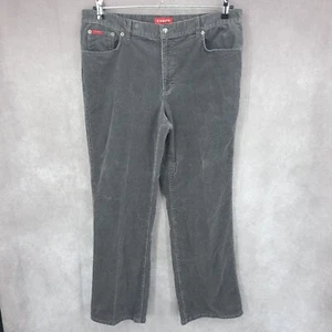 Chaps Pants Womens 14 Charcoal Gray Stretch Medium Wash Straight Corduroy Jeans - Picture 1 of 11