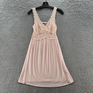 Hunkemoller Nightgown Women Small Peach Orange Lace Trim Nightie Short Gown Slip
