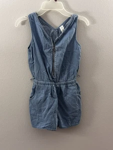 Justice Girls Denim Romper Shorts Size S (7/8) - Picture 1 of 8