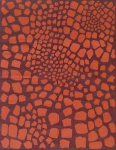 Orange Handwoven Wool Modern Flat Weave Rug by EORC | Bright and Stylish Area - Picture 1 of 5