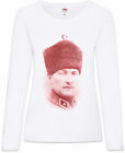 Atatürk Porträt Damen Langarm T-Shirt Mustafa Kemal Türkei Türkische Republik