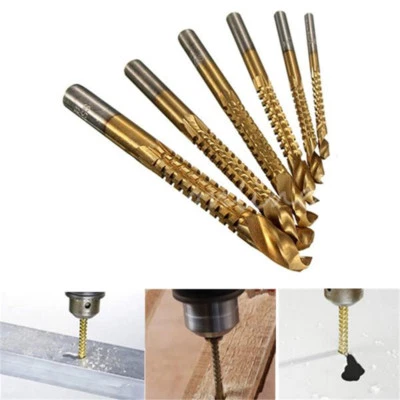 6tlg HSS Fraesbohrer Satz Holzbohrer Fraeser Bohrer Set fuer Holz Metall Werkzeu - Bild 1 von 4