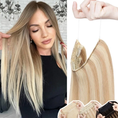 100% Remy Alambre Humano en Extensiones de Cabello Clip en Diadema Pieza para el Cabello Nano Anillo Foto 1 de 4