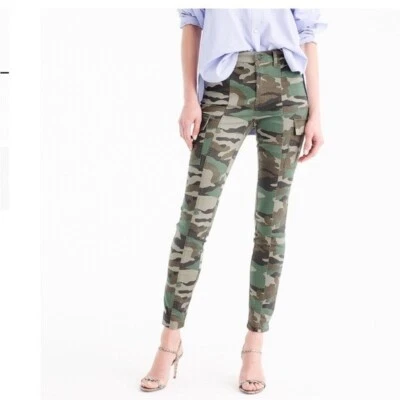 J.crew 9” Cargo toothpick pant in camo print Cotton Skinny Leg cargo size 27 - Image 1 of 4