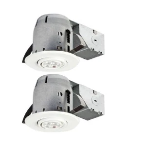 Globe Electric 90953 3.25 in. White Recessed Swivel Lighting Kit with Contractor - Picture 1 of 3