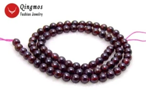 Cuentas redondas de granate natural de 4-5 mm para hacer joyas hágalo usted mismo hebras de collar de 15" - Imagen 1 de 2