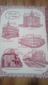 Vintage Mclean County Illinois Wandteppich Wandbehang Quilt 43x30 cm  - Bild 1 von 6