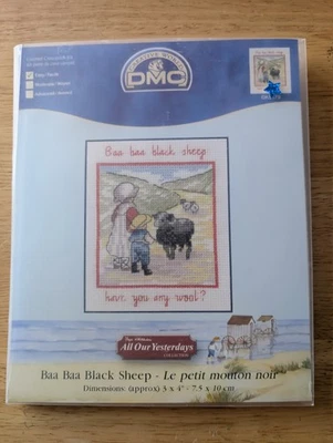 Rare DMC All Our Yesterdays Baa Baa Black Sheep Nursery Rhyme Cross Stitch Child - Image 1 of 2