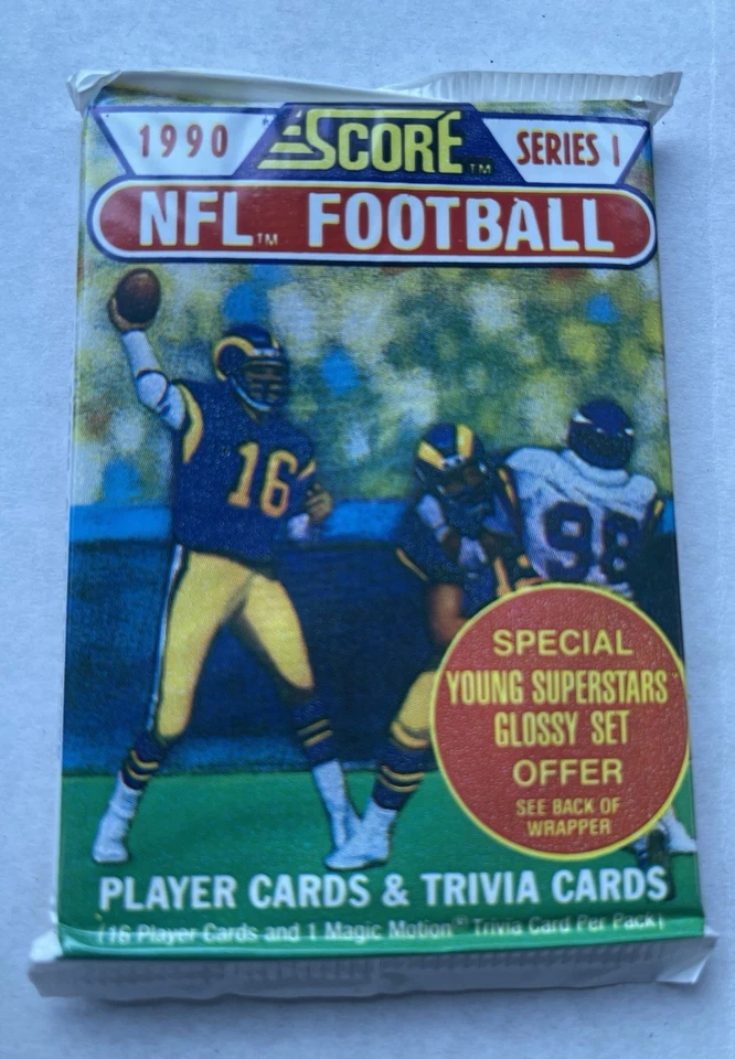 Score 1990 • SEALED PACK • NFL Football Series 1 • - Image 1 of 2