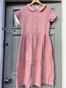 WARES by Olli Ella Rose Organic Cotton Peter Pan Collar Tea Dress Small Bnwt B54 - Picture 1 of 11