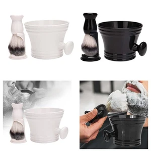 Shaving Brush Set Cleaning Bowl Beard Cleaning Brush Gift Grooming Kits Shave - Picture 1 of 14